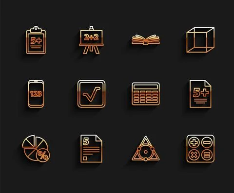 Set line Equation solution, Infinity, Mathematics function sine, Chalkboard Stock Illustration