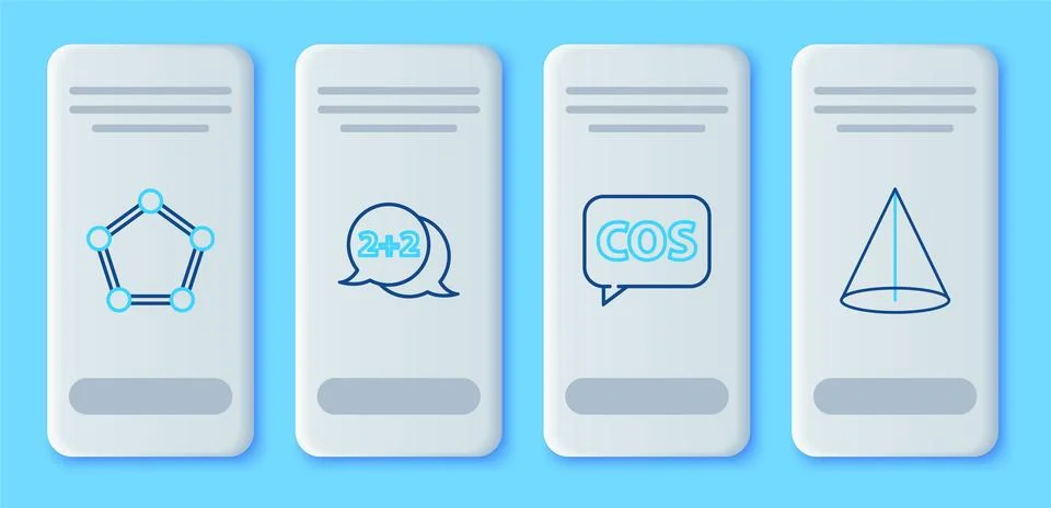 Set line Equation solution Mathematics function cosine Geometric figure Penta Stock Illustration