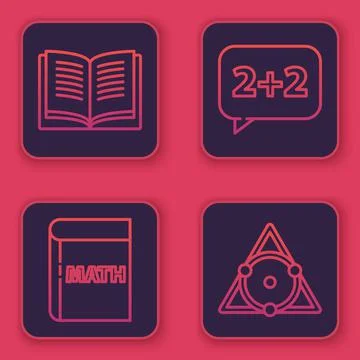 Set line Equation solution, Triangle math, Graph, schedule, chart, diagram and Illustrazione stock