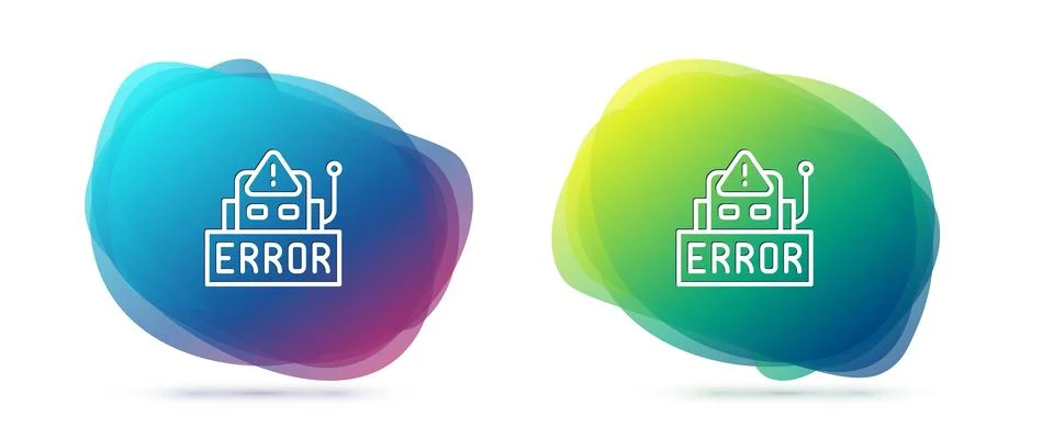 Set line Error in the operation program of the robot icon isolated on white b Illustration