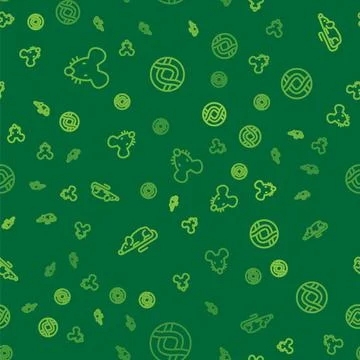 Set line Experimental mouse, and DNA symbol on seamless pattern. Vector Stock Illustration