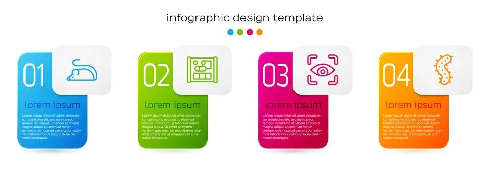Set line Experimental mouse, Graphing paper for engineering, Eye scan and V.. Stock Illustration