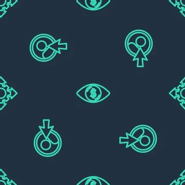 Set line Eye with dollar, Create account screen and Project team base on Stock Illustration