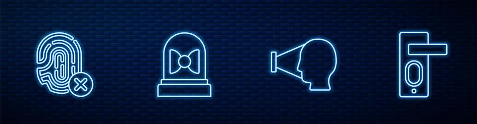 Set line Face recognition, Rejection fingerprint, Motion sensor and Fingerprint Illustration