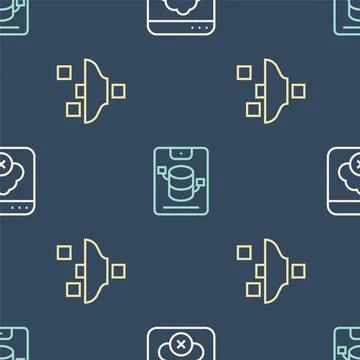 Set line Failed access cloud storage, Filter setting and Server, Data, Web 스톡 일러스트