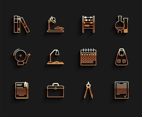 Set line File document and paper clip, Office folders with papers documents Stock Illustration