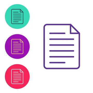 Set line File document icon isolated on white background. Checklist icon. Bus Stock Illustration