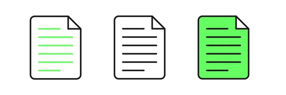 Set line File document icon isolated on white background. Checklist icon. B.. Stock Illustration