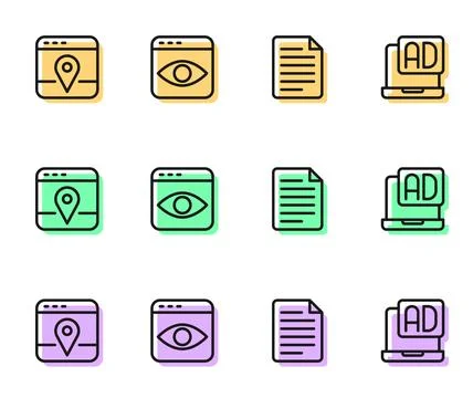 Set line File document, Infographic of city map, Personal information collection Illustrazione stock