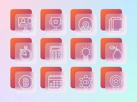 Set line File document School timetable Creative lamp light idea Molecule Cal Stock Illustration