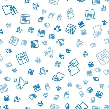 Set line Filter setting, Folder and lock and Software on seamless pattern. .. Illustrazione stock