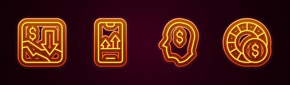 Set line Financial growth decrease, Online sports betting, Lucky player and.. Stock Illustration