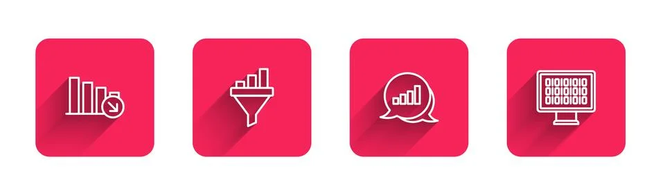 Set line Financial growth decrease, Sales funnel with chart, Pie infographi.. Stock Illustration