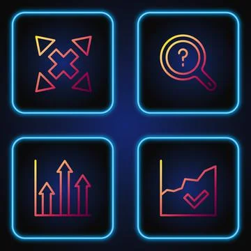 Set line Financial growth increase, Pie chart infographic, Many ways directional 스톡 일러스트
