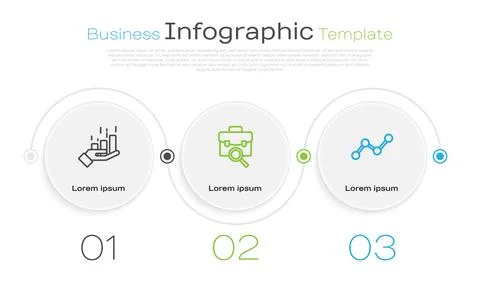 Set line Financial growth, Work search and Graph chart infographic. Busines.. Stock-Illustration