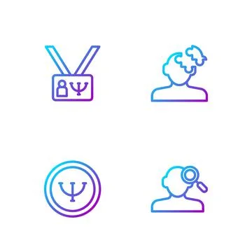 Set line Finding a problem in psychology, Psychology, and Solution. Gradient 스톡 일러스트