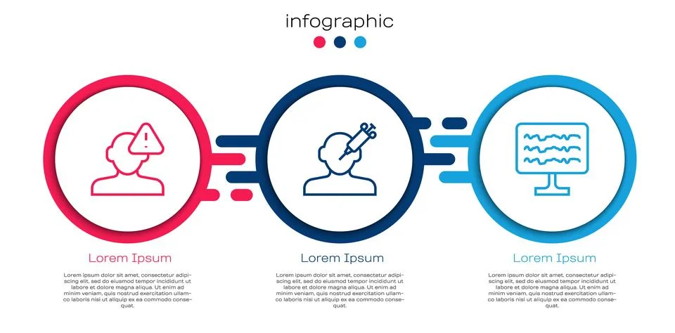 Set line Finding a problem in psychology, Addiction to the drug and Illustrazione stock
