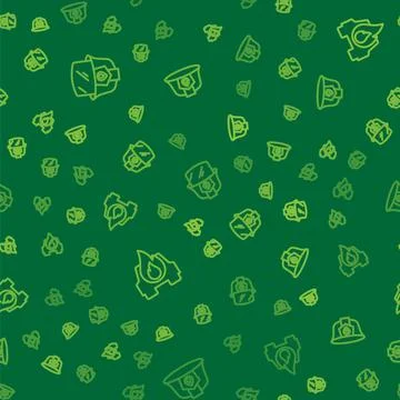 Set line Firefighter helmet, Burning car and on seamless pattern. Vector Illustrazione stock