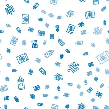 Set line Firework, and Chinese New Year on seamless pattern. Vector Stock Illustration