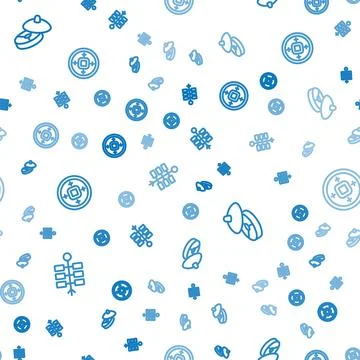 Set line Firework, Chinese tea ceremony and Yuan currency on seamless pattern Stock Illustration