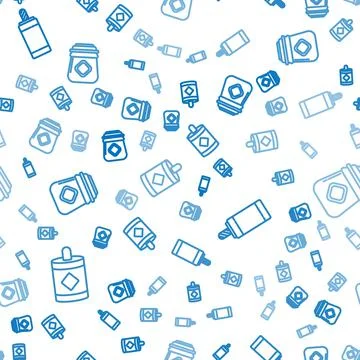 Set line Firework, Firework and Jar of honey on seamless pattern. Vector Illustrazione stock