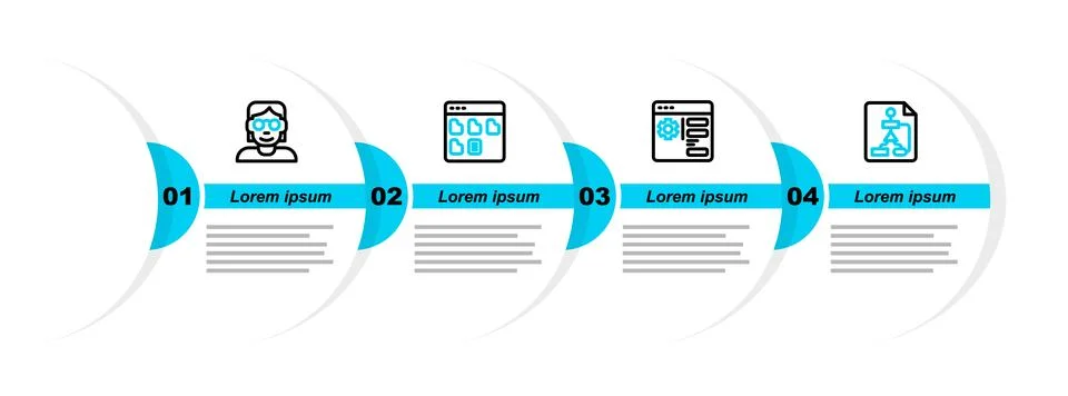 Set line Flowchart, Browser setting, files and Hacker or coder icon. Vector 스톡 일러스트