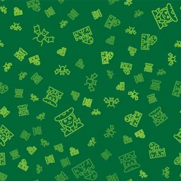 Set line Flying bat, Witch and Castle, fortress on seamless pattern. Vector Stock Illustration