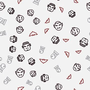 Set line Frankenstein face, Vampire, Tombstone with RIP written and Flying bat Illustrazione stock