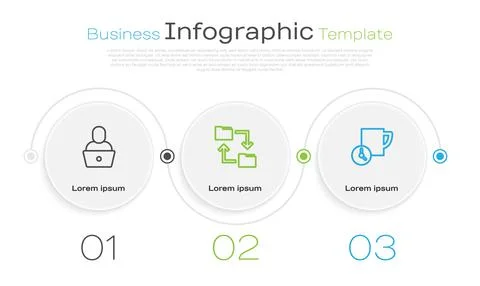 Set line Freelancer, Cloud storage document folder and Time management. Business Stock Illustration