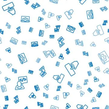 Set line Front end development, Keyboard and Web on seamless pattern. Vector イラスト素材