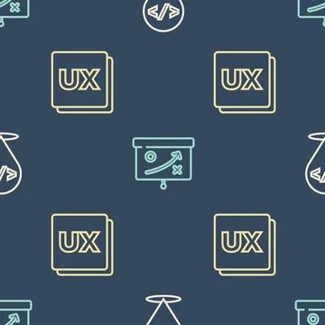 Set line Front end development, UI or UX design and Planning strategy concept on 스톡 일러스트