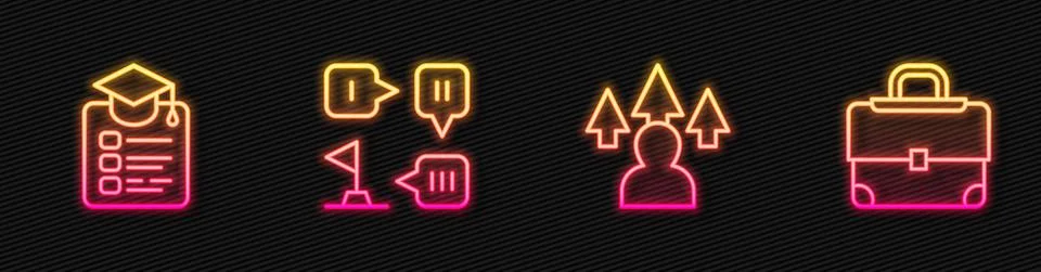 Set line Front end development, Online education, Planning strategy and Stock-Illustration