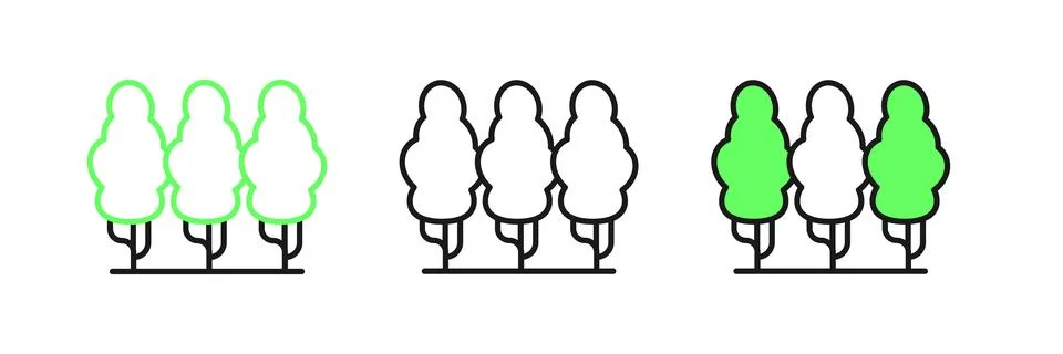 Set line Fruit trees icon isolated on white background. Agricultural plant... Stock Illustration