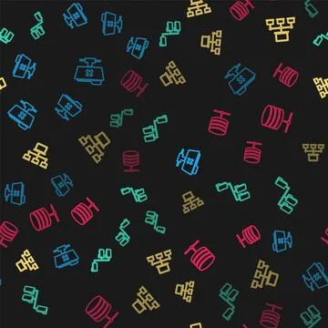 Set line FTP cancel operation, Folder tree, Computer network and Server, Data Stock Illustration