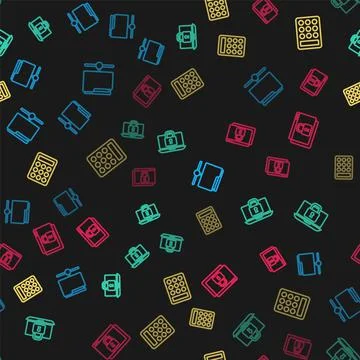 Set line FTP folder, Laptop and lock, Password protection and Secure your site Stockillustratie