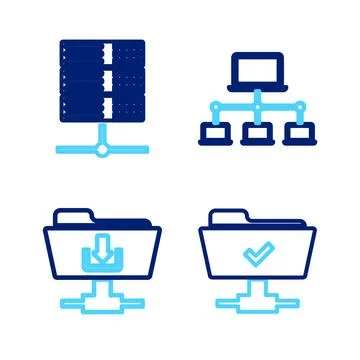 Set line FTP operation successful, folder download, Computer network and Serv Stock Illustration
