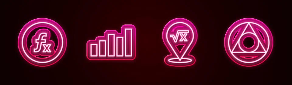 Set line Function mathematical symbol, Graph, schedule, chart, diagram, Square Stock Illustration