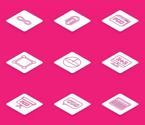 Set line Function mathematical symbol, Book with word mathematics, Geometric Stock Illustration