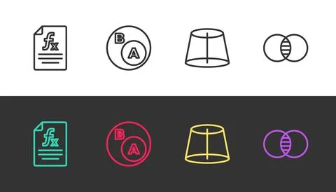 Set line Function mathematical symbol, Subsets, math, is subset of, Geometric Stock Illustration