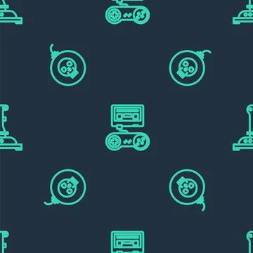 Set line Game console with joystick, Bomb ready to explode and Joystick for イラスト素材