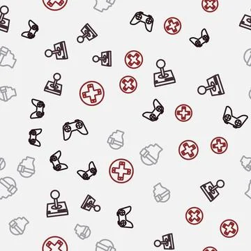 Set line Game controller or joystick, Joystick for arcade machine, Virtual Stock Illustration