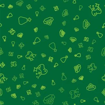 Set line Garbage bag, Sponge and Wet wipe pack on seamless pattern. Vector 스톡 일러스트