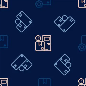 Set line Gear with package box, Carton cardboard and Home delivery services on イラスト素材