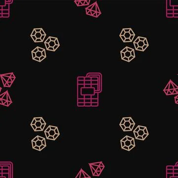 Set line Gem stone, and Dynamite on seamless pattern. Vector 스톡 일러스트