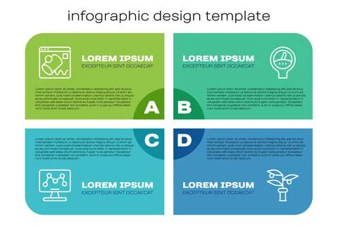 Set line Genetic engineering, Data visualisation, Plant breeding and Gauge scale 스톡 일러스트