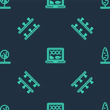 Set line Genetic engineering modification, Automatic irrigation sprinklers an Stock Illustration