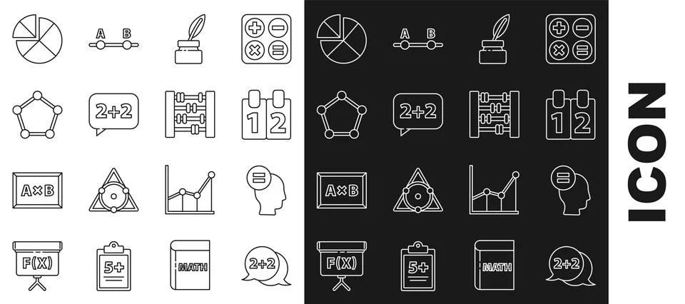 Set line Geometric figure Cone, Test or exam sheet, Mathematics function cosi Stock Illustration