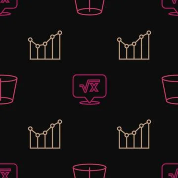 Set line Geometric figure, Graph, schedule, chart, diagram and Square root .. Stock Illustration