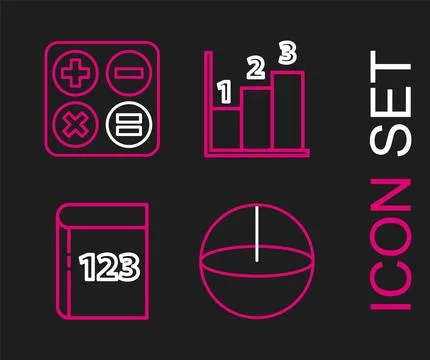 Set line Geometric figure Sphere, Book with word mathematics, Graph, schedu.. イラスト素材