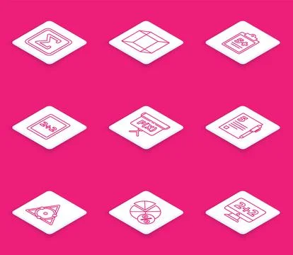 Set line Geometric figure Square, Function mathematical symbol, Mathematics Stock Illustration